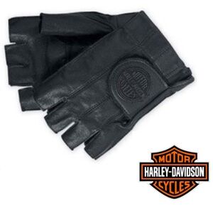 Harley-Davidson Men's Torque Fingerless Gel Leather Gloves (L)